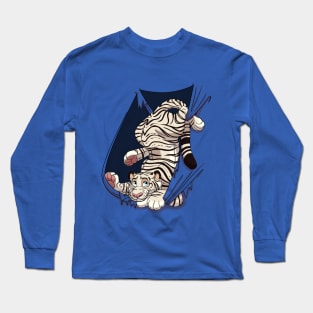 Mischievous White Tiger Long Sleeve T-Shirt